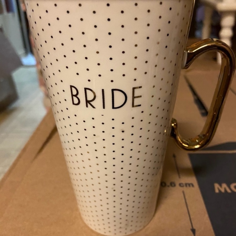 Bride Gold Polka Dot Mug with Gold Handle